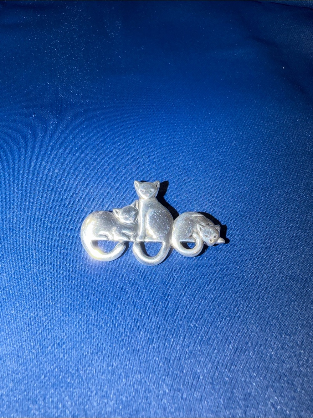 James Avery Retired Three Cats Pin/Brooch 925 Sterling Silver